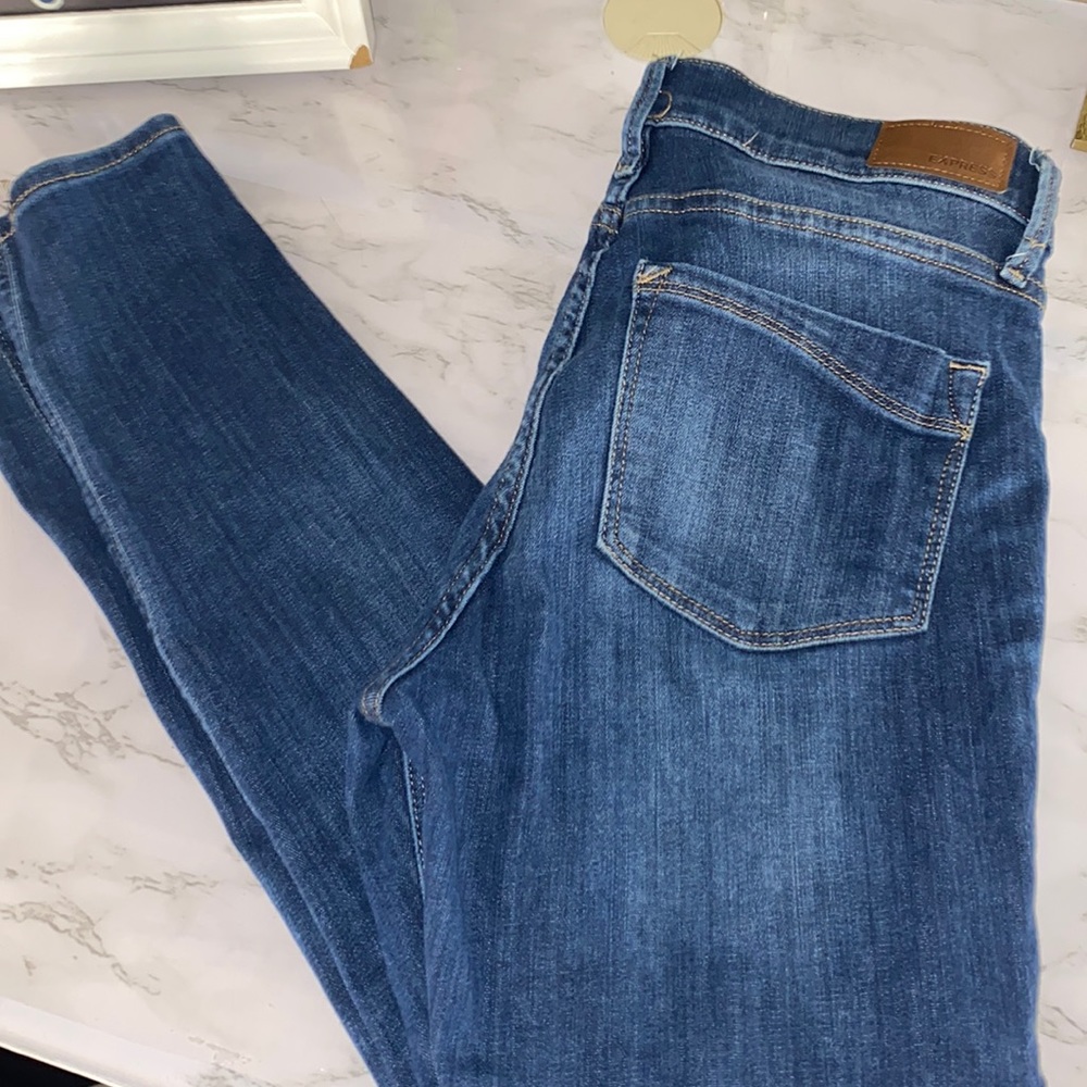 Dark denim Jean leggings mid rise by Express